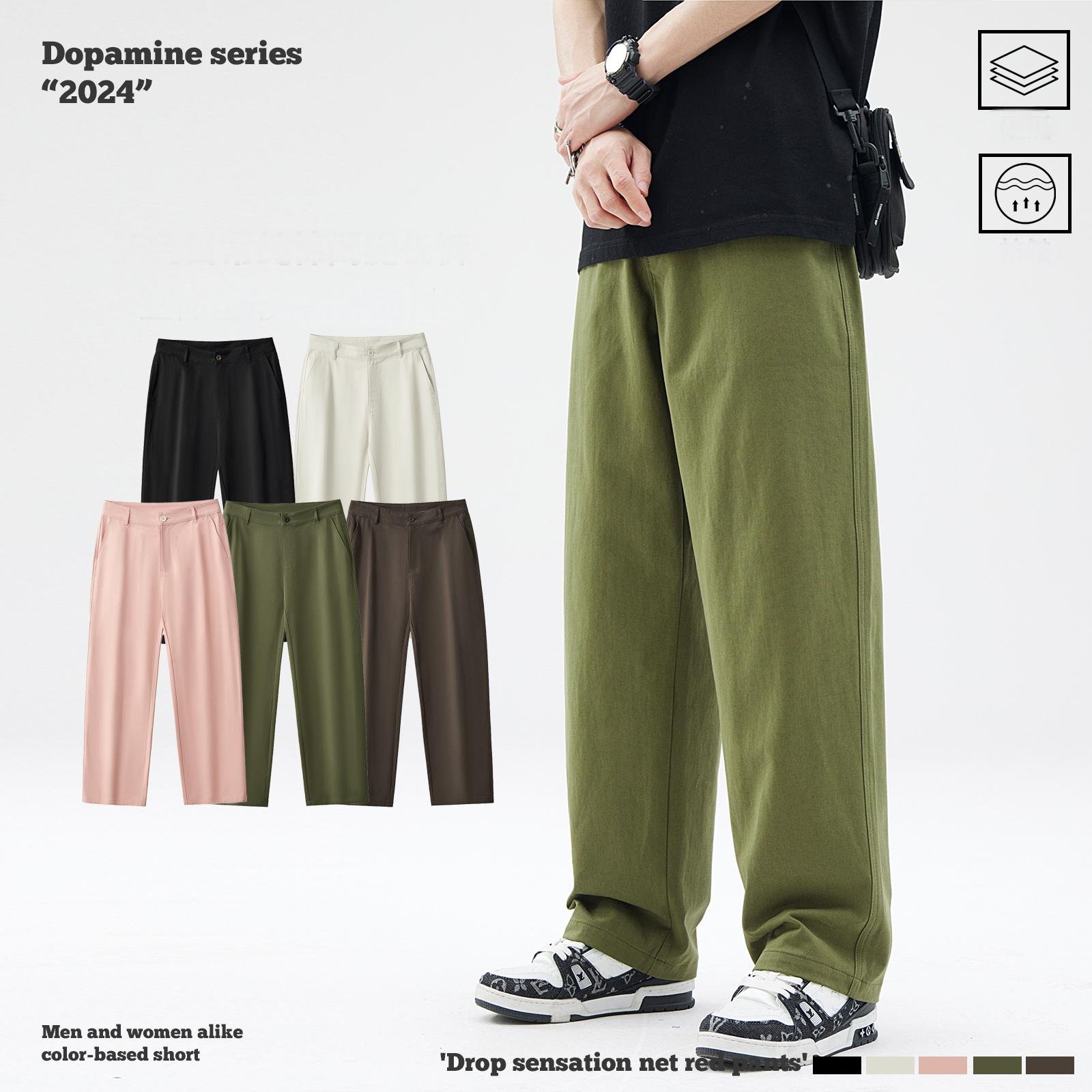 Daily Sporty Casual Pants Solid Colors Loose Mid Baggy Heavyweight Cotton Sweatpants Jogger Cargo Jeans Stripe Pocket-Wholesale