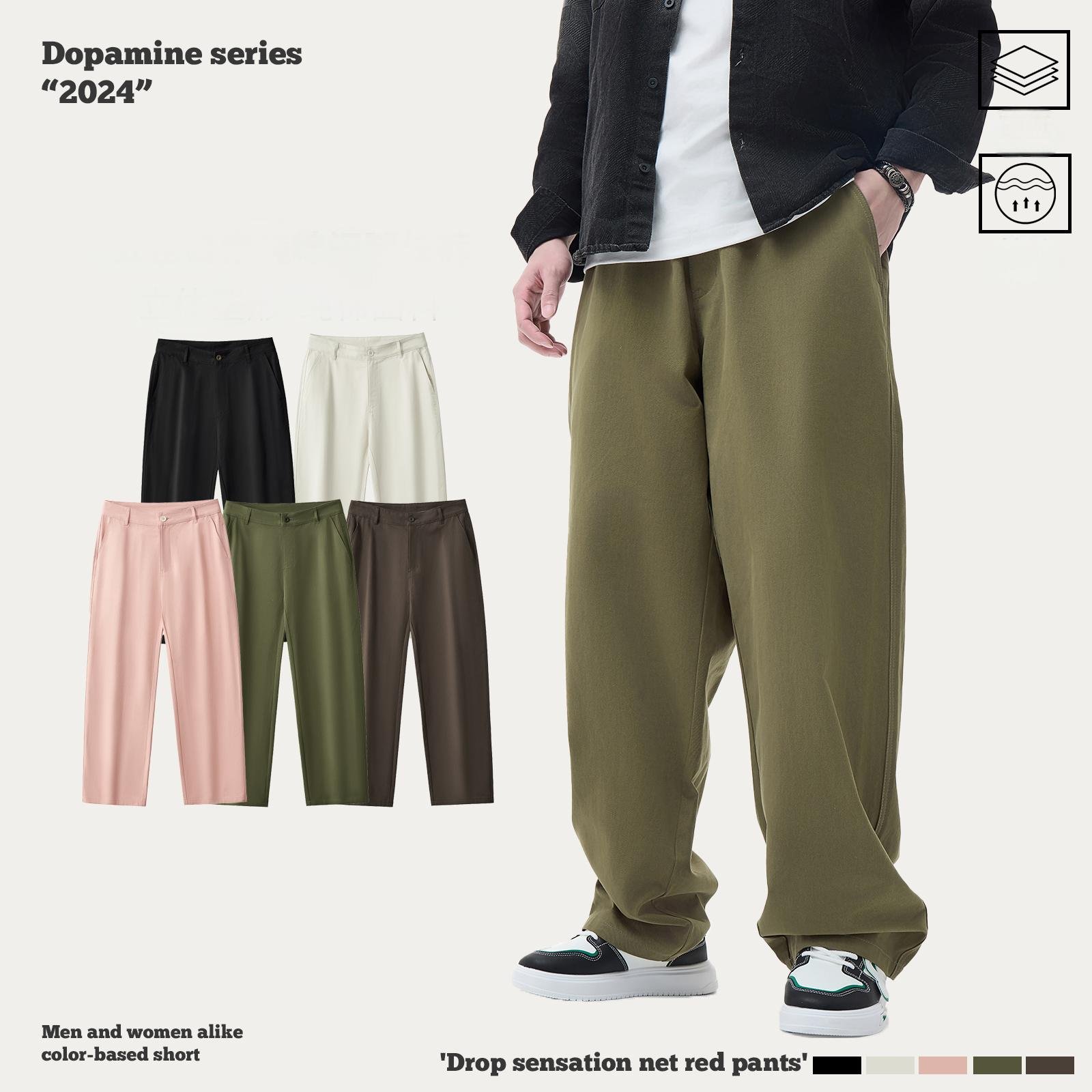 Daily Sporty Casual Pants Solid Colors Loose Mid Baggy Heavyweight Cotton Sweatpants Jogger Cargo Jeans Stripe Pocket-Wholesale