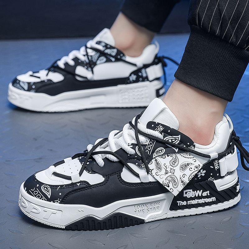 2024 New breathable design casual style shoes Fashion trend thick sole sports board shoes wear-resistant non-slip shoes