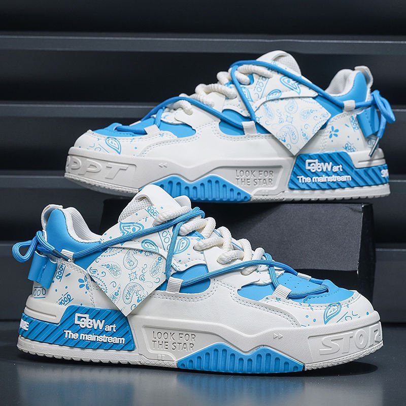 2024 New breathable design casual style shoes Fashion trend thick sole sports board shoes wear-resistant non-slip shoes