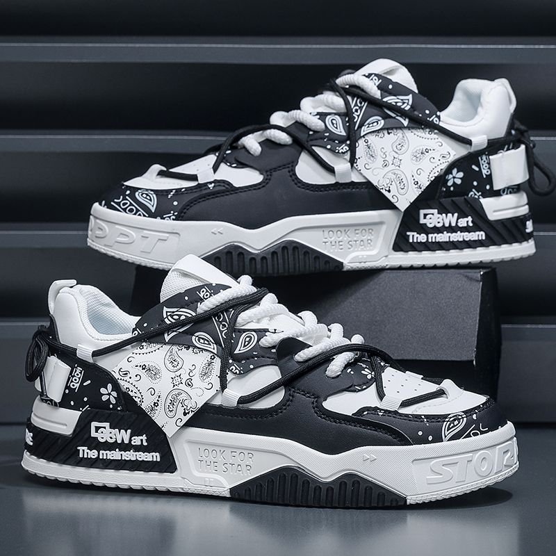 2024 New breathable design casual style shoes Fashion trend thick sole sports board shoes wear-resistant non-slip shoes