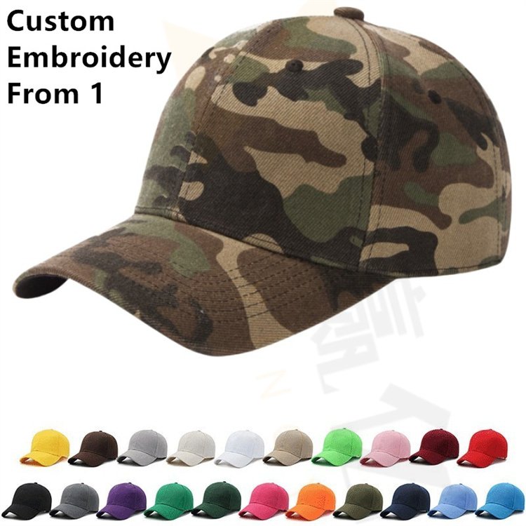 Hot Selling Camouflage Cap Hats Embroidery Logo Camo Tactical Baseball Cap
