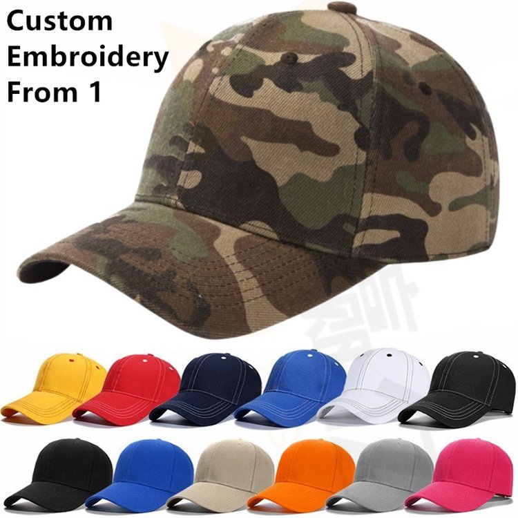 Hot Selling Camouflage Cap Hats Embroidery Logo Camo Tactical Baseball Cap