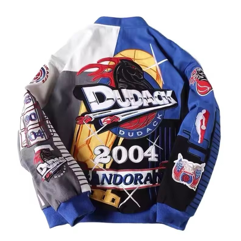 manufacturers custom new arrival oversize patch embroidery french fleece varsity jacket for men accept OEM service