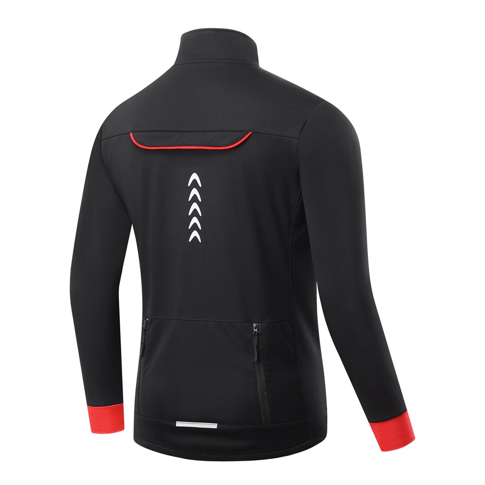 WOSAWE Winter Cycling Jacket Fleece Men Windproof Bike Wind Coat MTB Bicycle Jacket Reflective Cycling Clothing Ropa Ciclismo