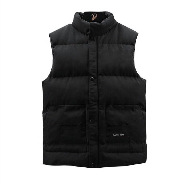 Down Cotton Stand Collar Men's Goose Down Coat Casual Down Vest Custom Goose Down Jacket