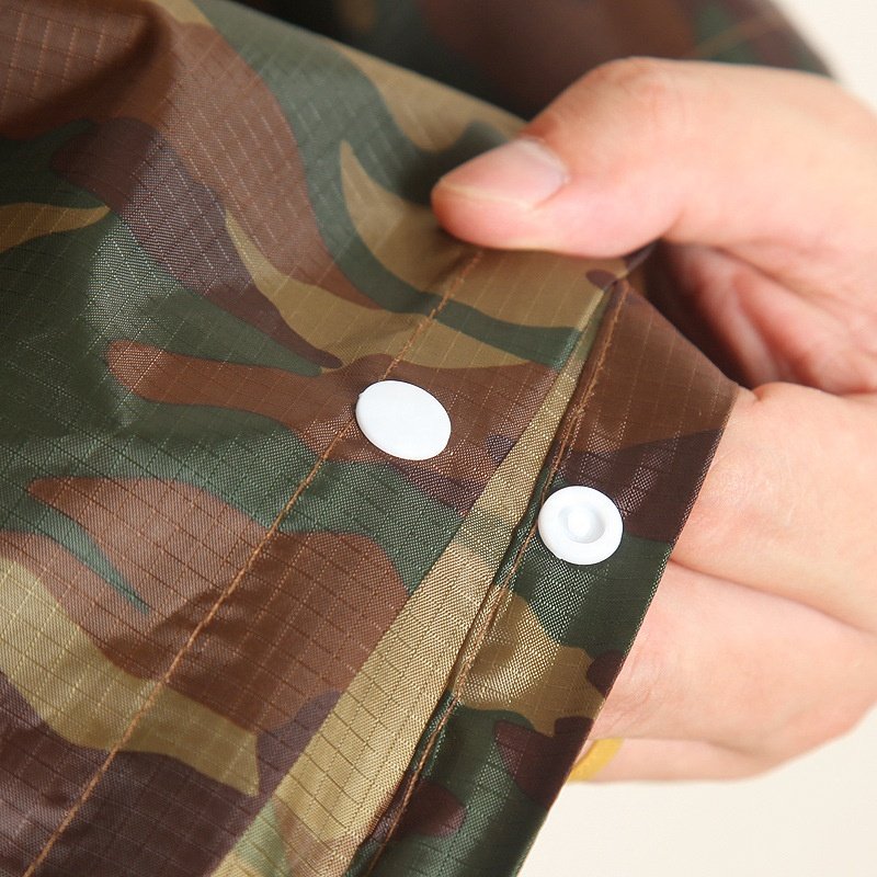 AJOTEQPT 210T Polyester Taffeta Rain Coat PU Camouflage Waterproof Outdoor Hiking Rain Poncho
