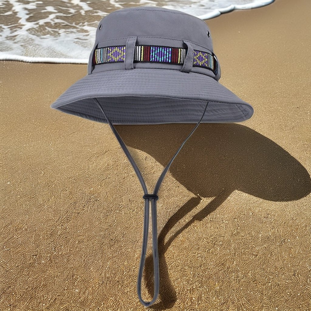Unisex Outdoor UV Protection Boonie Fishing Hat Summer Beach Hat Wide Brim Packable Climbing Hiking Fisherman Cap Travel Casual