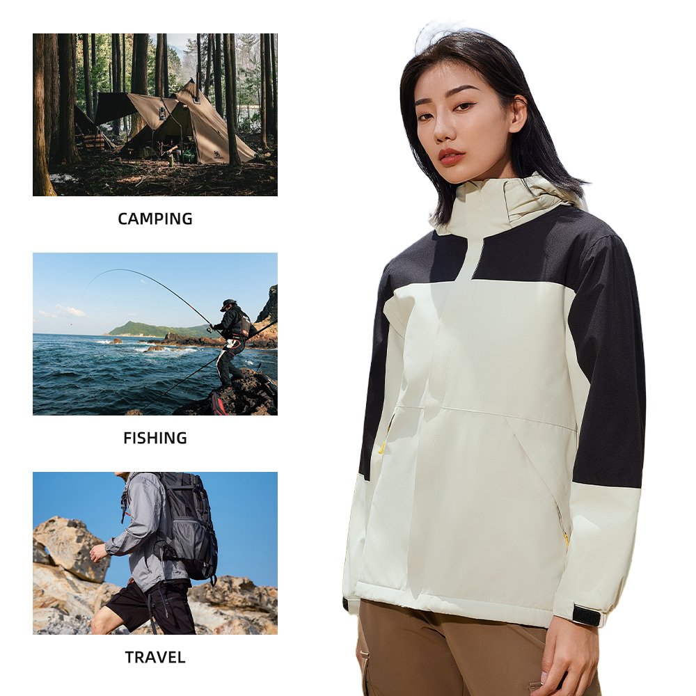 Monochrome Windbreaker Hiking Clothing Customized Logo Men's Coats Windbreaker Waterproof Jacket Stand Woven 100% Polyester Dyed