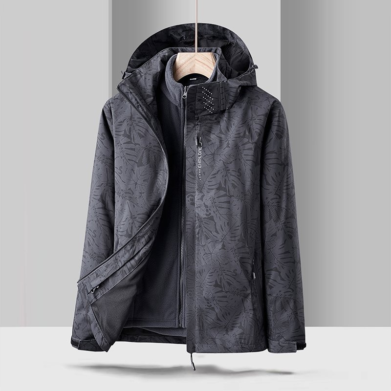 Unisex Outdoor Waterproof Jacket Detachable Camouflage Hooded Camping Hiking Jacket Men Softshell Windbreaker Jacket