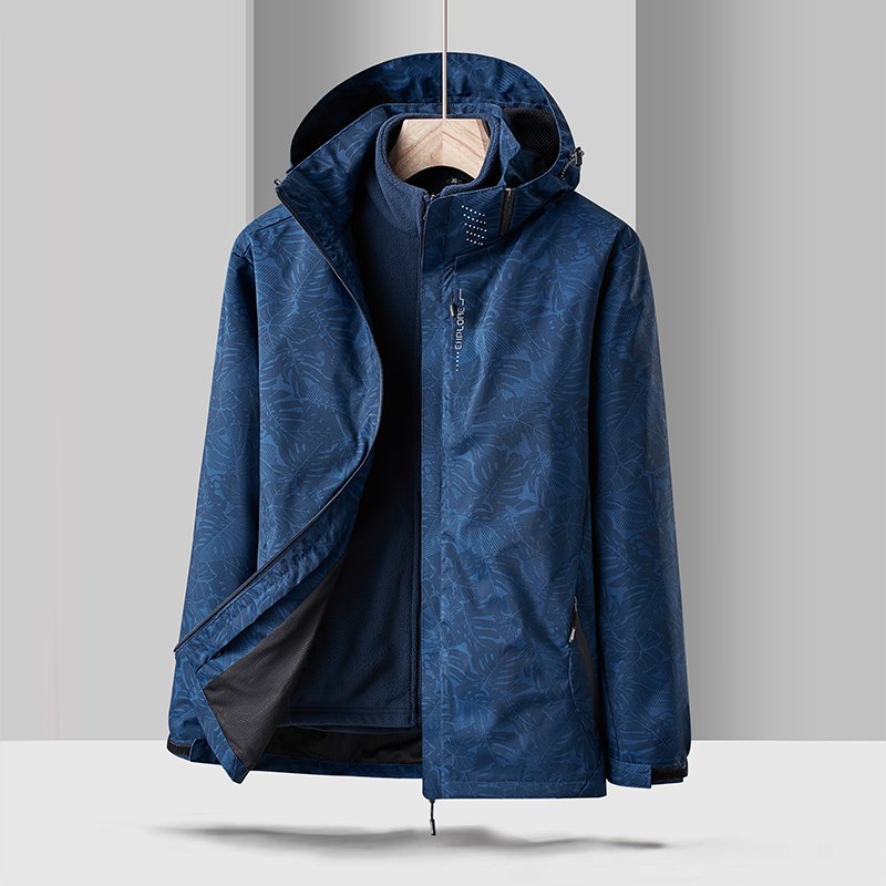 Unisex Outdoor Waterproof Jacket Detachable Camouflage Hooded Camping Hiking Jacket Men Softshell Windbreaker Jacket