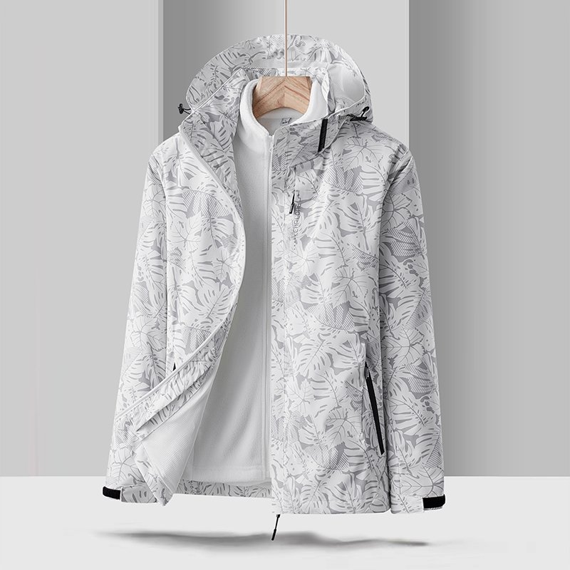 Unisex Outdoor Waterproof Jacket Detachable Camouflage Hooded Camping Hiking Jacket Men Softshell Windbreaker Jacket
