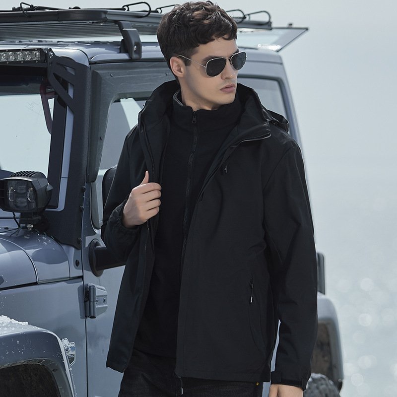 SC11291 Outdoor Jacket Fleece Liner Two-piece Thickened Warm Mountaineering Clothes Men's Women's Outdoor Hiking Jackets