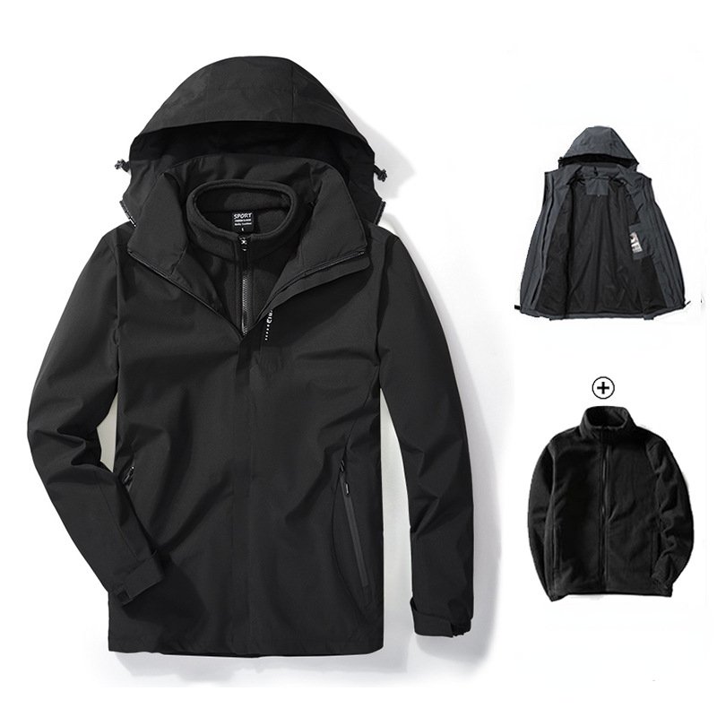 SC11291 Outdoor Jacket Fleece Liner Two-piece Thickened Warm Mountaineering Clothes Men's Women's Outdoor Hiking Jackets