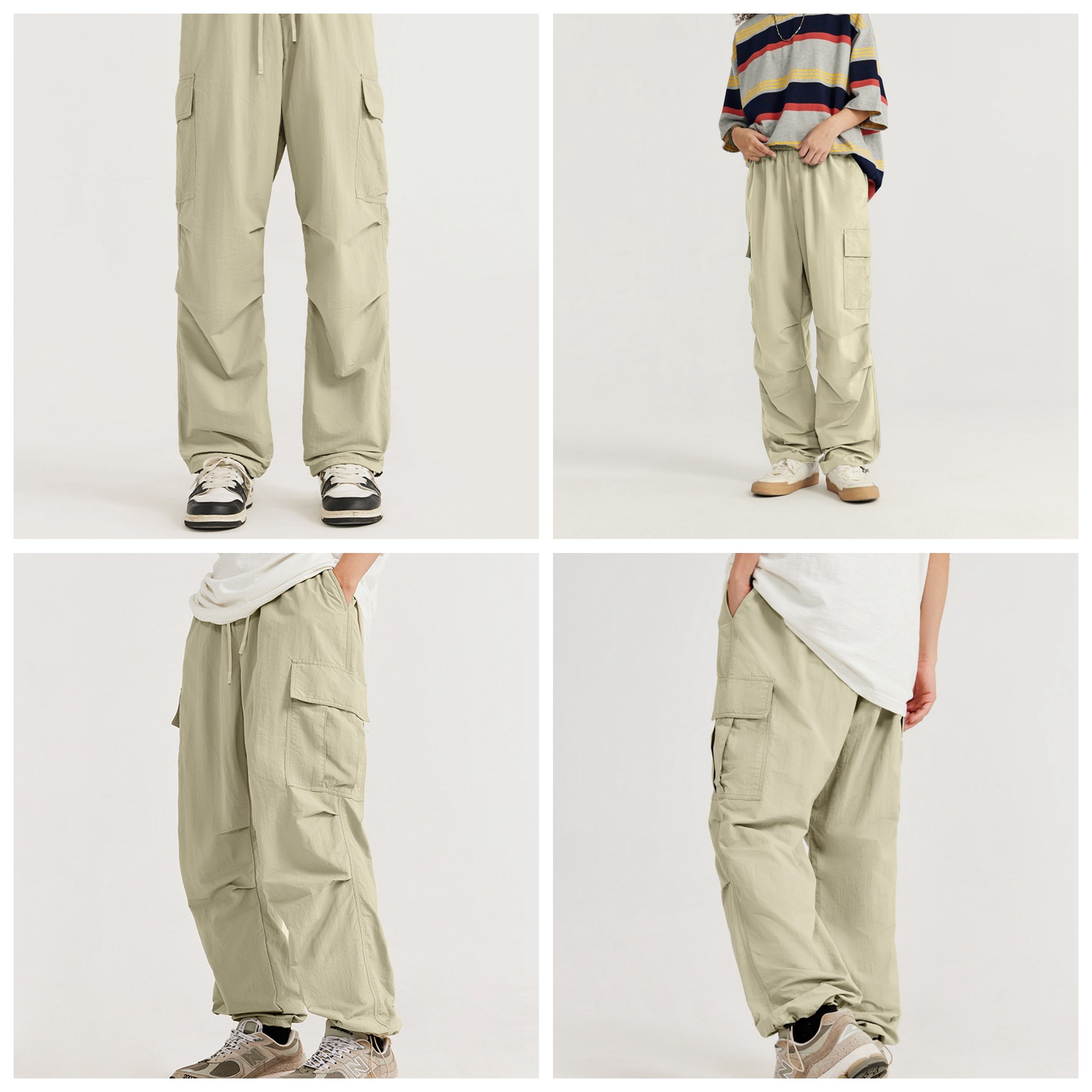 Hongmao custom men Nylon windproof drawstring hems cargo casual Hiking pants men's outdoor Casual plus size khaki trousers