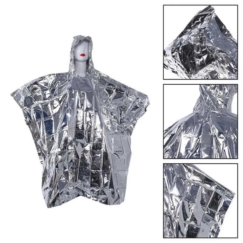 Waterproof Outdoor Survive Rescue Blanket Multi-functional Foil Poncho Raincoat