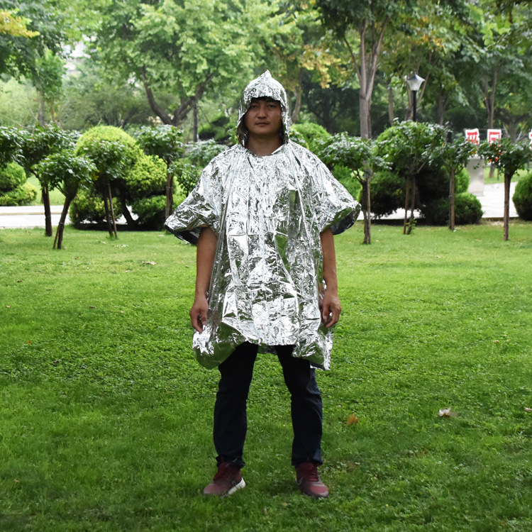 Waterproof Outdoor Survive Rescue Blanket Multi-functional Foil Poncho Raincoat
