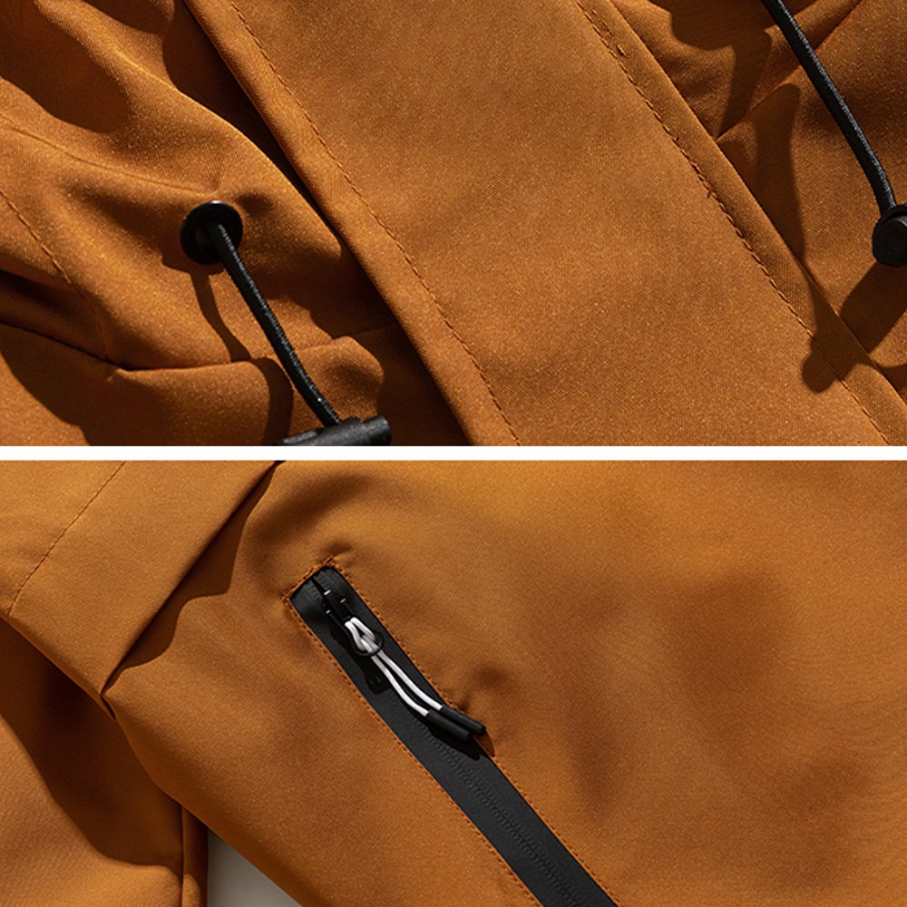 Custom Vintage Hoodie Outdoor Hiking Windbreaker Waterproof Work Jacket Utility Zip Up Casual Sports Jacket For Men