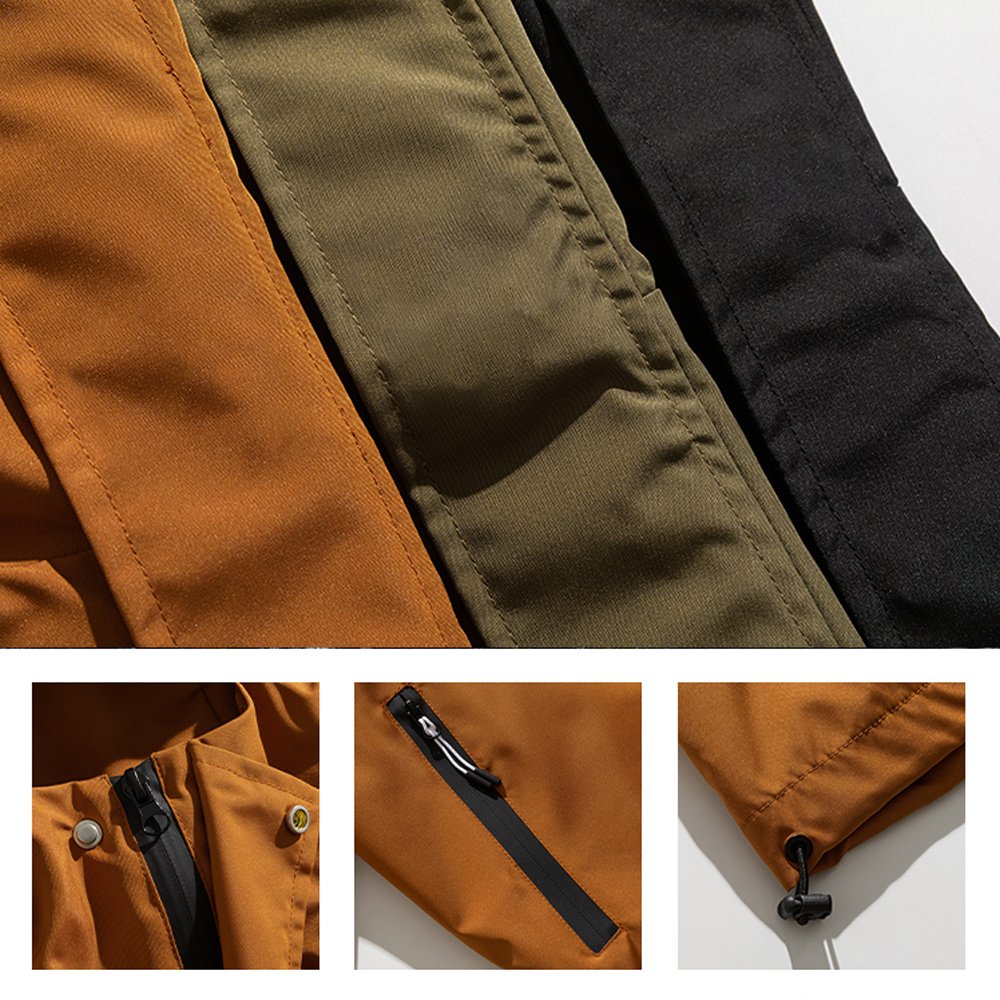 Custom Vintage Hoodie Outdoor Hiking Windbreaker Waterproof Work Jacket Utility Zip Up Casual Sports Jacket For Men