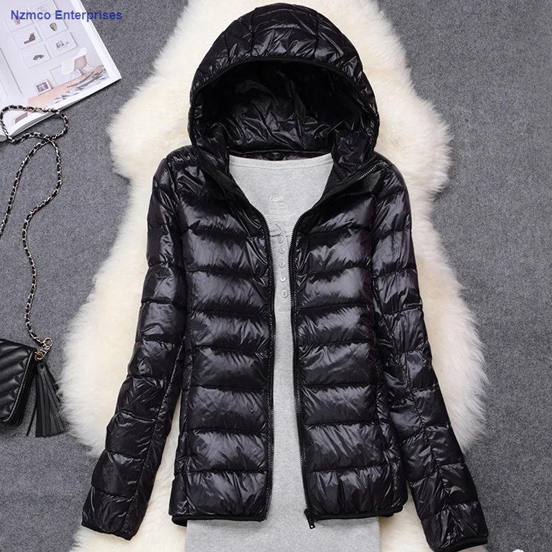 puffer windproof Women Jacket 15 Colors Plus 2024 New Spring Autumn Female Ultra Lightweight Packable Hooded Down Coats