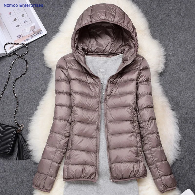 puffer windproof Women Jacket 15 Colors Plus 2024 New Spring Autumn Female Ultra Lightweight Packable Hooded Down Coats