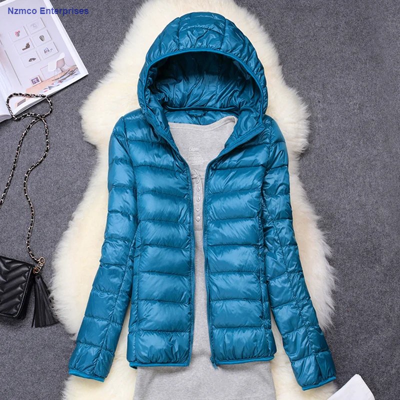 puffer windproof Women Jacket 15 Colors Plus 2024 New Spring Autumn Female Ultra Lightweight Packable Hooded Down Coats