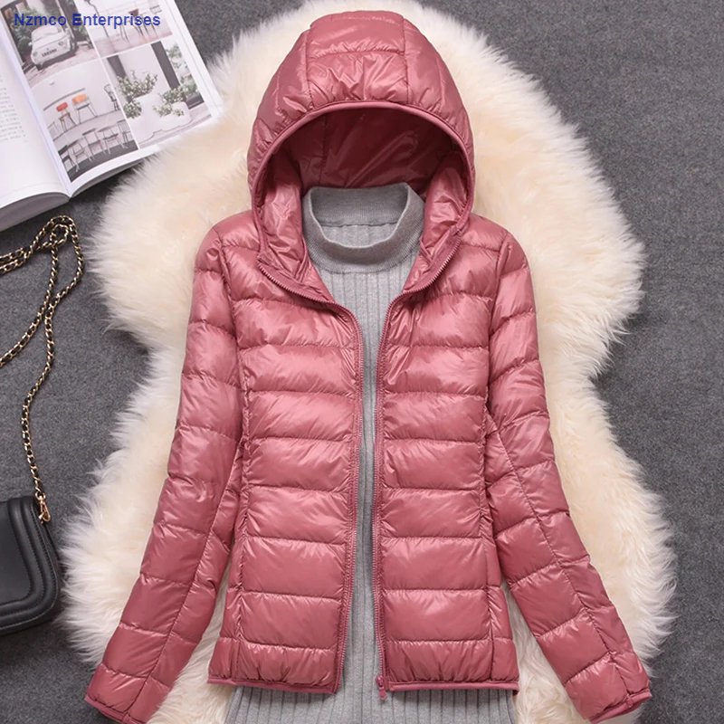 puffer windproof Women Jacket 15 Colors Plus 2024 New Spring Autumn Female Ultra Lightweight Packable Hooded Down Coats