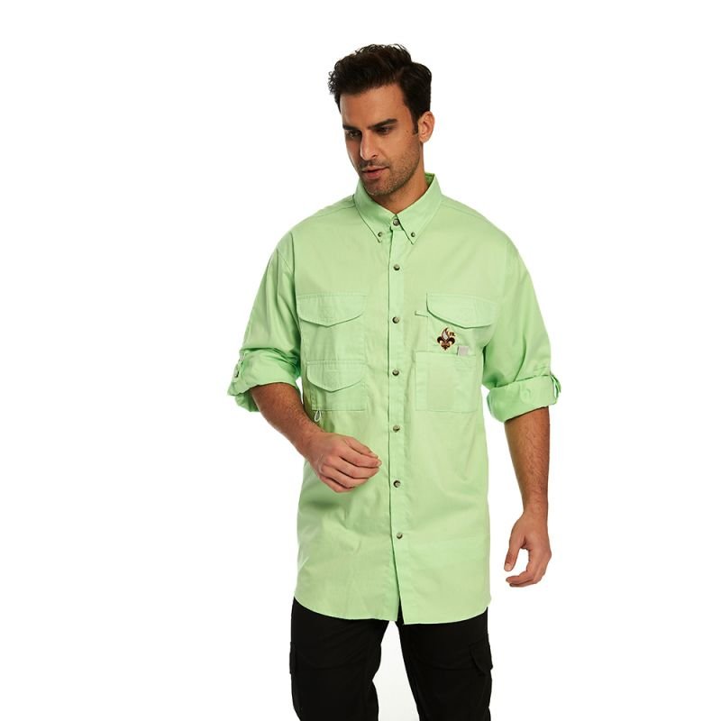 Men's Long Sleeve Sun Protection Shirts UPF 50+ Quick Dry Button Down Shirts Hiking Fishing Camping Travel Work