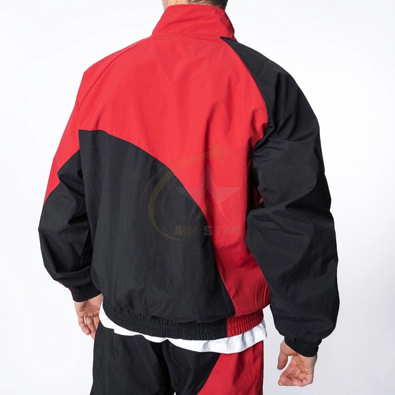 2024 men clothing manufacturer custom short and jacket jogger set two piece zipper polyester windbreaker tracksuit short set