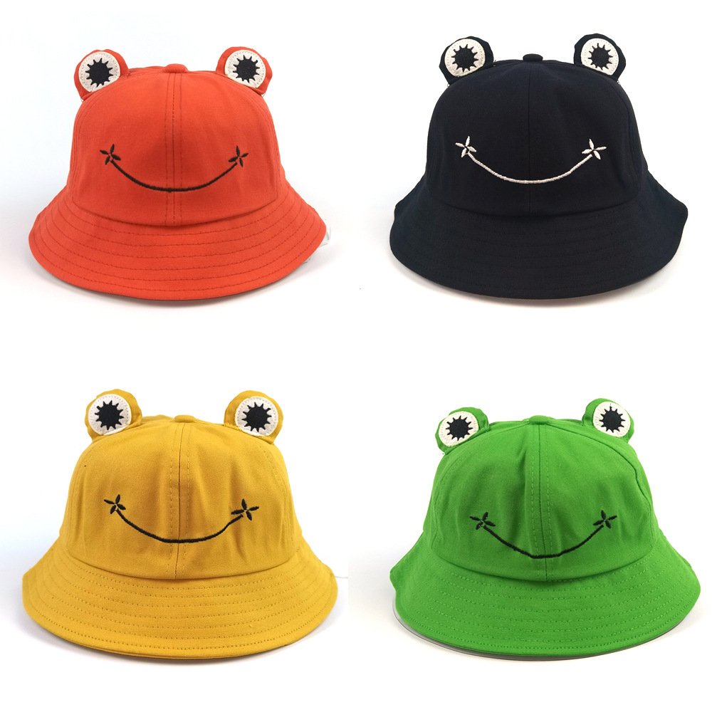 Fitspi Children Parents Frog Bucket Hat Women Summer Autumn Plain Female Panama Outdoor Hiking Beach Fishing Sunscreen Bob Caps