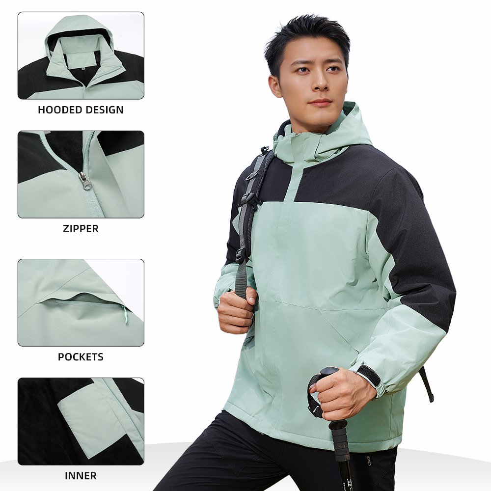 Custom Men's Lightweight Sports Windbreaker Jacket Unisex Hooded Waterproof Jacket for Hiking