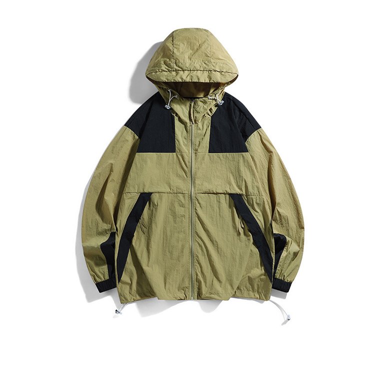 oem factory men hiking jacket color block jacket waterproof hiking jacket