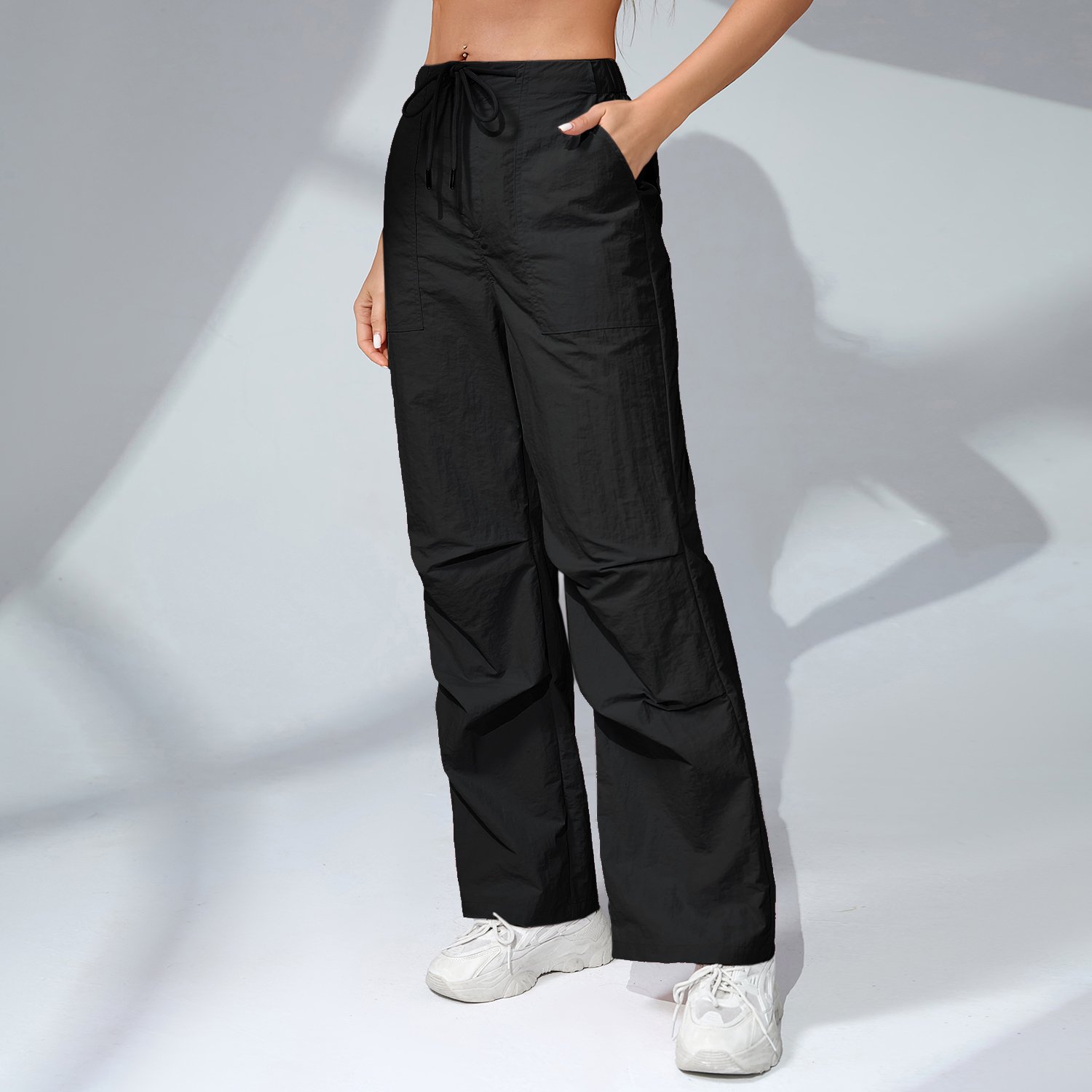 Wholesale Inventory Casual ladies Long Carpenter Parachute Cargo Flared Outdoor Pants With OEM wholesale
