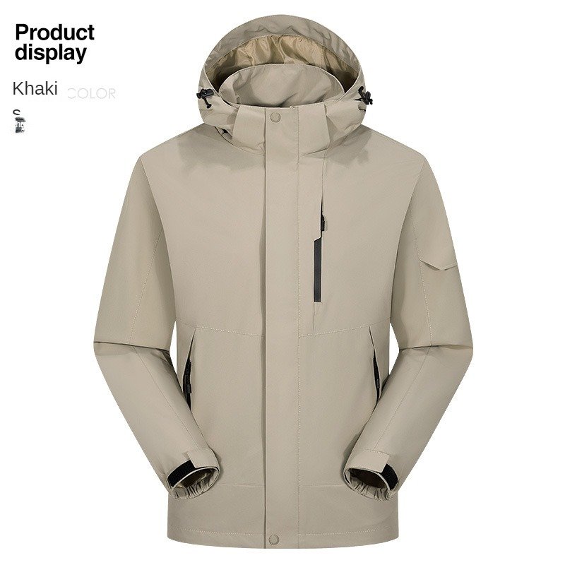 2024 New Spring Autumn Outdoor Storm Jacket Waterproof Windproof Mountaineering Clothing Solid Color Single Thin Coat Couples