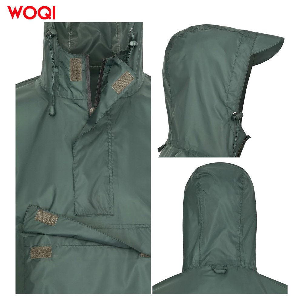 WOQI Women's and Men's Extra Long Outdoor Rainproof Cover Reusable with Reflective Stripe Raincoat Suitable for Hiking Riding