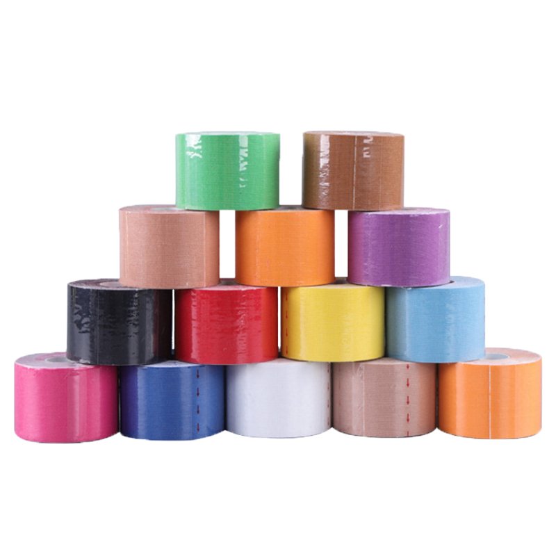 A muscle-stamped sportsman rehabulsing duct tape duct tape muscles pulling my muscles and sticking myself