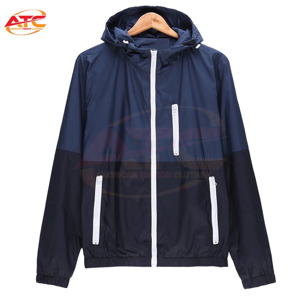 New Men Outdoor Hiking Jackets Waterproof Hooded Windbreaker Water Repellent Zipper Breathable Windbreaker Jacket