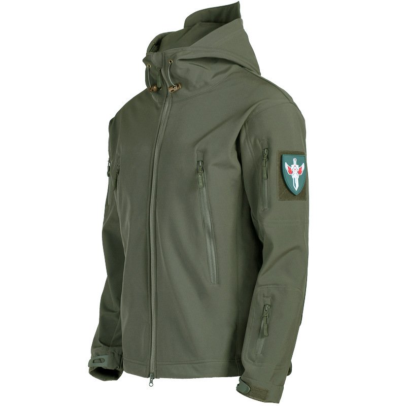 Anti-cold outdoor sharkskin soft shell jacket breathable waterproof tactical jacket hiking clothes for men