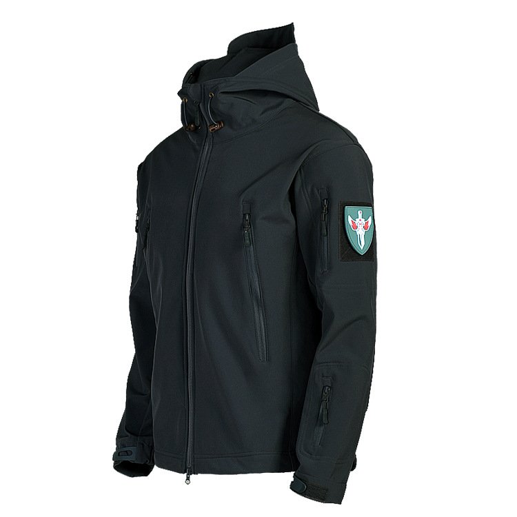 Anti-cold outdoor sharkskin soft shell jacket breathable waterproof tactical jacket hiking clothes for men