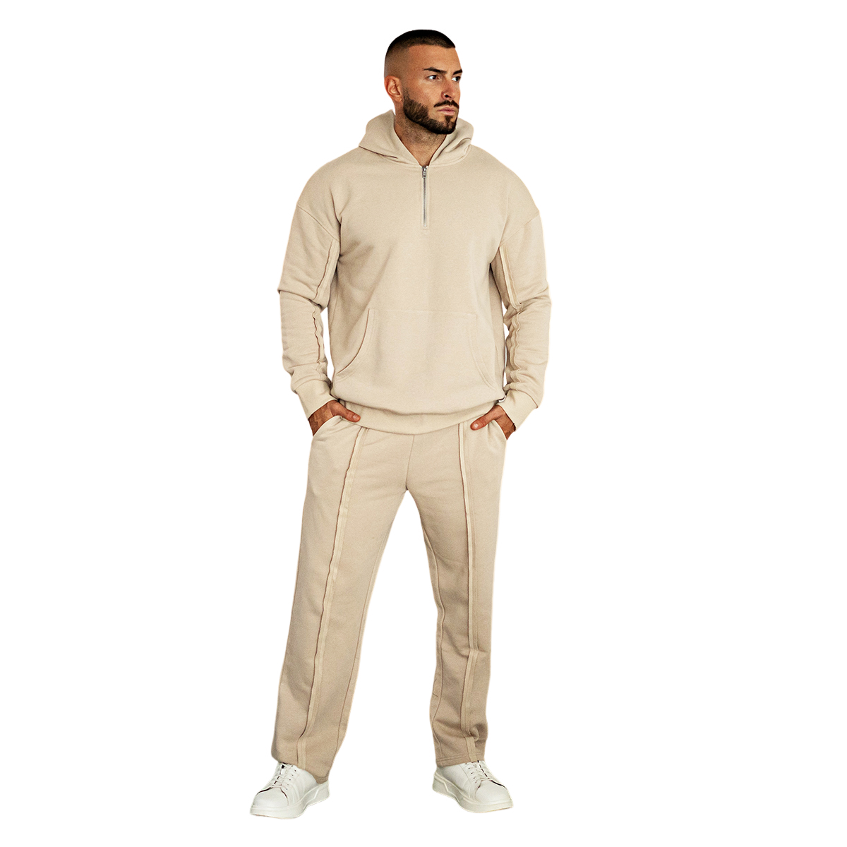 Gingtto Casual Track Suit Wholesale Outdoor Custom Logo Streetwear Tracksuit Men Hoodie Set
