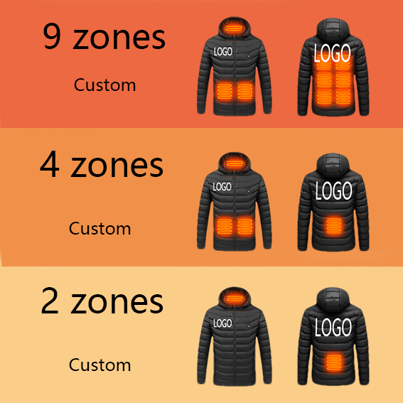 OEM OED Winter New Lightweight Electric Smart Heating Down Jacket Vest With USB Outdoor Mens Jackets Coats Heated Jacket for Men