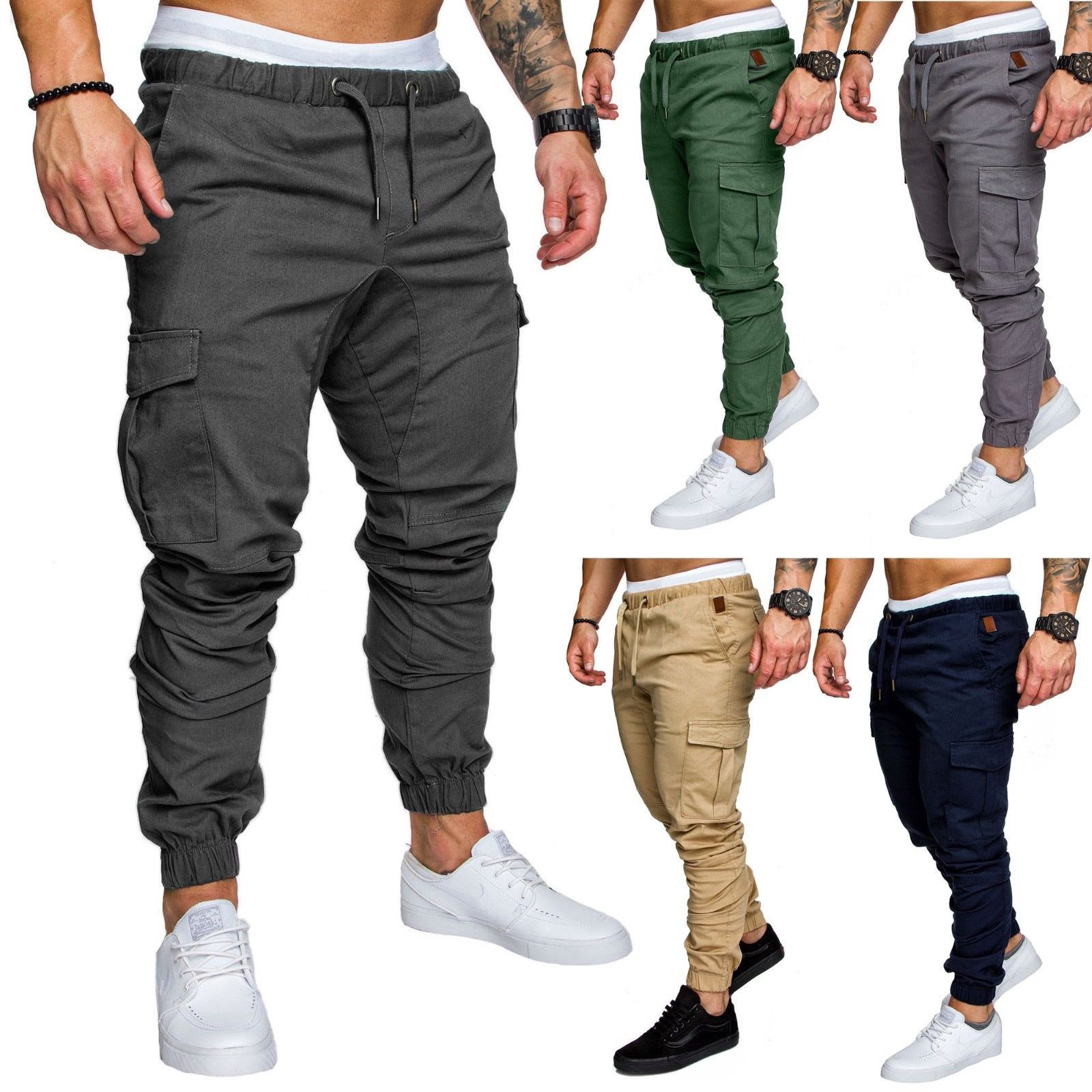 Factory Wholesale Men Joggers Cargo Pants Hiking Outdoor Recreation Twill Fitness Track Jogging Pants Casual Cotton Pants