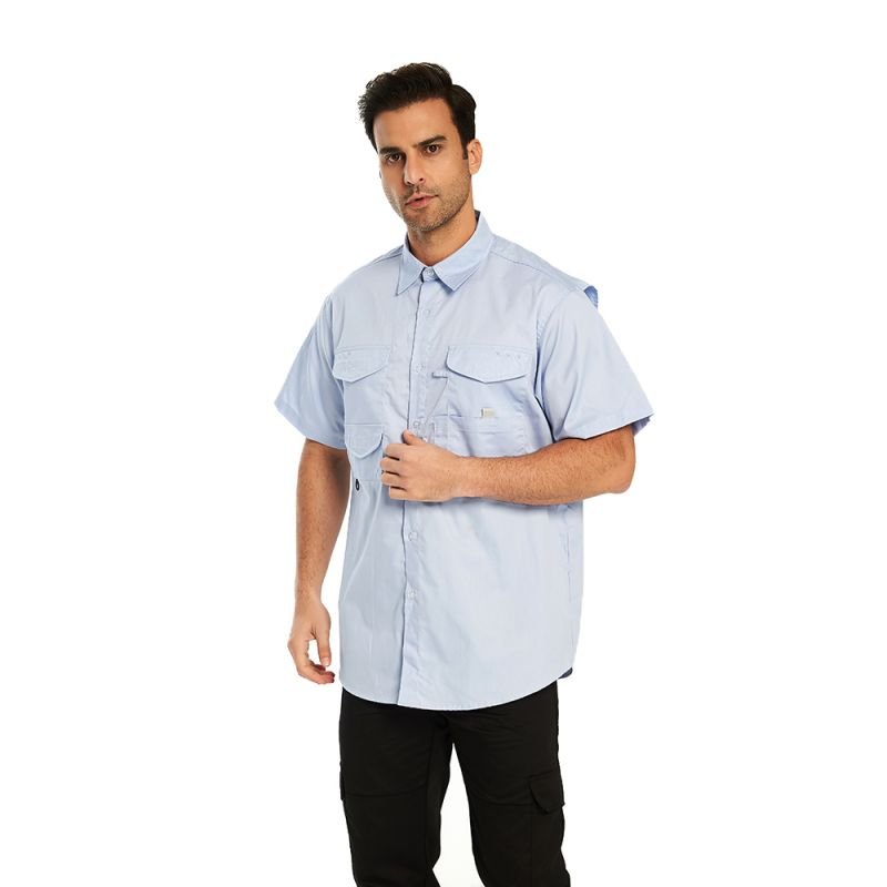 Men's Fishing Shirts Short Sleeve Travel Work Shirts Summer Button Down Shirts for Men UPF50