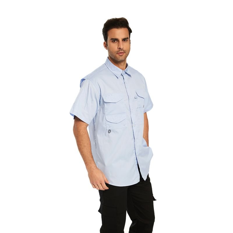 Men's Fishing Shirts Short Sleeve Travel Work Shirts Summer Button Down Shirts for Men UPF50