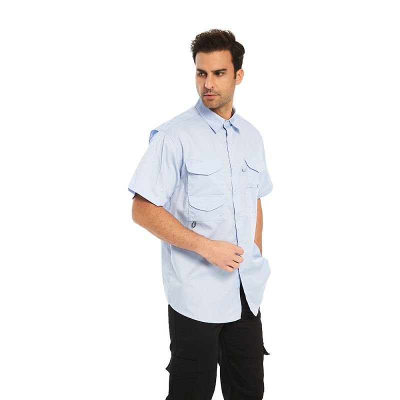 Men's Fishing Shirts Short Sleeve Travel Work Shirts Summer Button Down Shirts for Men UPF50