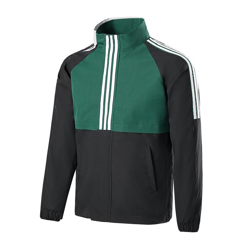 Men's Long Sleeve Loose Casual Bomber Jacket Outdoor Sports Spring Plus Size Top Three Bar Stand ODM Raw Processing Autumn
