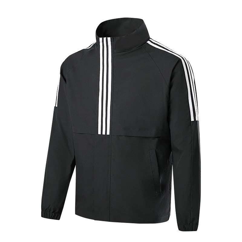 Men's Long Sleeve Loose Casual Bomber Jacket Outdoor Sports Spring Plus Size Top Three Bar Stand ODM Raw Processing Autumn