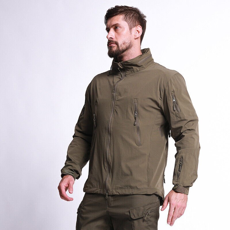 ESDY outdoor jacket summer single layer thin tactical men's jacket hiking camping soft shell scorpion