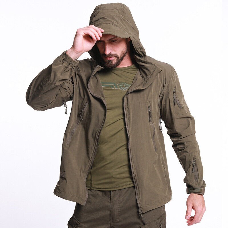 ESDY outdoor jacket summer single layer thin tactical men's jacket hiking camping soft shell scorpion