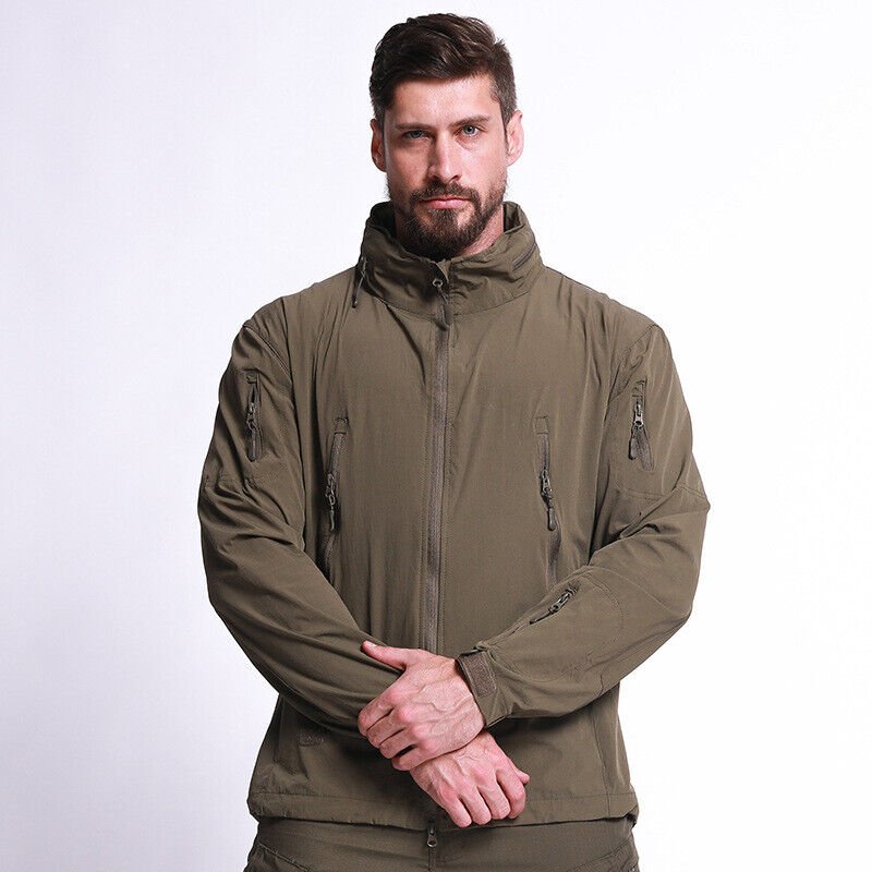 ESDY outdoor jacket summer single layer thin tactical men's jacket hiking camping soft shell scorpion